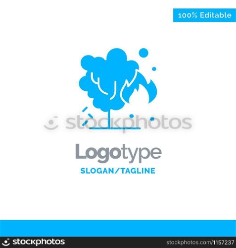 Energy, Environment, Green, Pollution Blue Solid Logo Template. Place for Tagline
