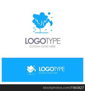 Energy, Environment, Green, Pollution Blue Solid Logo with place for tagline