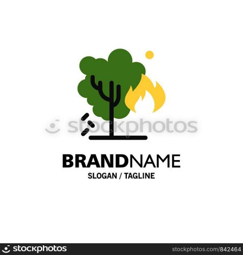 Energy, Environment, Green, Pollution Business Logo Template. Flat Color