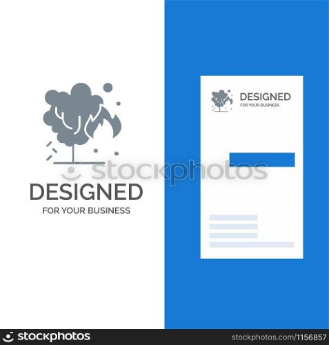 Energy, Environment, Green, Pollution Grey Logo Design and Business Card Template