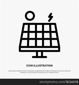Energy, Environment, Green, Solar Line Icon Vector