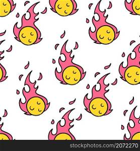 energy fireball seamless pattern textile print