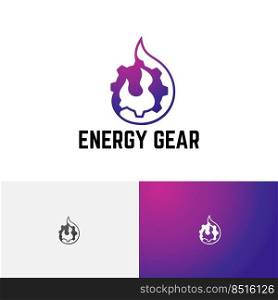 Energy Gear Hot Fire Flame Industry Logo