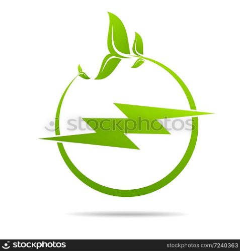 Energy green electricity design icon.