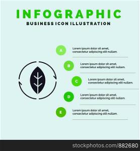 Energy, Green, Source, Power Solid Icon Infographics 5 Steps Presentation Background