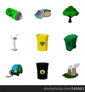 Energy icons set. Cartoon illustration of 9 energy vector icons for web. Energy icons set, cartoon style
