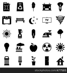 Energy icons set. Simple set of 25 energy vector icons for web isolated on white background. Energy icons set, simple style