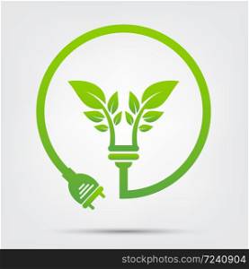 Energy ideas save the world concept Power plug green ecology