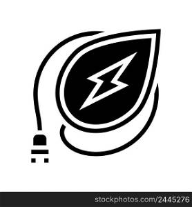 energy leaf glyph icon vector. energy leaf sign. isolated contour symbol black illustration. energy leaf glyph icon vector illustration