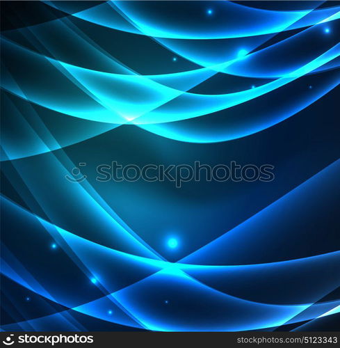 Energy lines, glowing waves in the dark, vector abstract background. Energy lines, glowing waves in the dark, vector abstract background. Vector business or technology presentation design template, brochure or flyer pattern, or geometric web banner