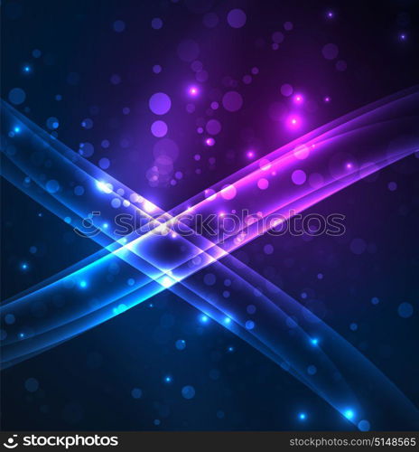 Energy lines, glowing waves in the dark, vector abstract background. Energy lines, glowing waves in the dark, vector abstract background. Vector business or technology presentation design template, brochure or flyer pattern, or geometric web banner