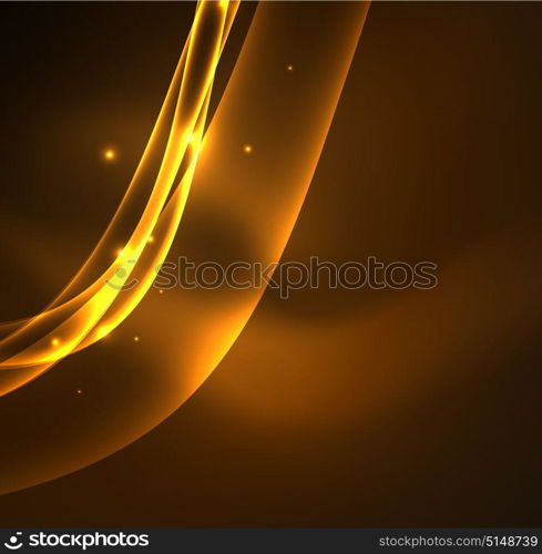 Energy lines, glowing waves in the dark, vector abstract background. Energy lines, glowing waves in the dark, vector abstract background. Vector business or technology presentation design template, brochure or flyer pattern, or geometric web banner