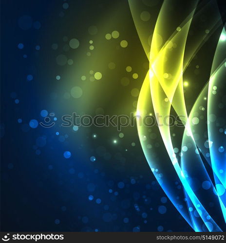 Energy lines, glowing waves in the dark, vector abstract background. Energy lines, glowing waves in the dark, vector abstract background. Vector business or technology presentation design template, brochure or flyer pattern, or geometric web banner