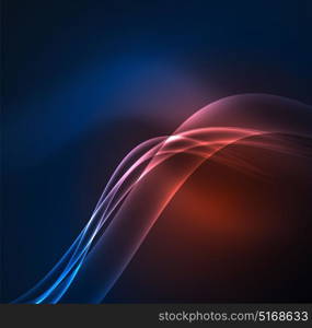 Energy lines, glowing waves in the dark, vector abstract background. Energy lines, glowing waves in the dark, vector abstract background. Vector business or technology presentation design template, brochure or flyer pattern, or geometric web banner