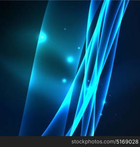 Energy lines, glowing waves in the dark, vector abstract background. Energy lines, glowing waves in the dark, vector abstract background. Vector business or technology presentation design template, brochure or flyer pattern, or geometric web banner