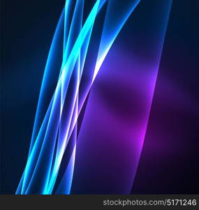 Energy lines, glowing waves in the dark, vector abstract background. Energy lines, glowing waves in the dark, vector abstract background. Vector business or technology presentation design template, brochure or flyer pattern, or geometric web banner