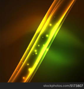 Energy lines, glowing waves in the dark, vector abstract background. Energy lines, glowing waves in the dark, vector abstract background. Vector business or technology presentation design template, brochure or flyer pattern, or geometric web banner