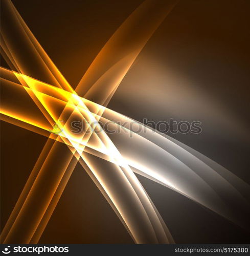 Energy lines, glowing waves in the dark, vector abstract background. Energy lines, glowing waves in the dark, vector abstract background. Vector business or technology presentation design template, brochure or flyer pattern, or geometric web banner