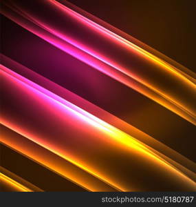 Energy lines, glowing waves in the dark, vector abstract background. Energy lines, glowing waves in the dark, vector abstract background. Vector business or technology presentation design template, brochure or flyer pattern, or geometric web banner