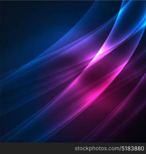 Energy lines, glowing waves in the dark, vector abstract background. Energy lines, glowing waves in the dark, vector abstract background. Vector business or technology presentation design template, brochure or flyer pattern, or geometric web banner