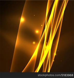 Energy lines, glowing waves in the dark, vector abstract background. Energy lines, glowing waves in the dark, vector abstract background. Vector business or technology presentation design template, brochure or flyer pattern, or geometric web banner