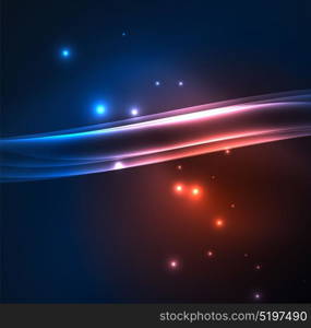 Energy lines, glowing waves in the dark, vector abstract background. Energy lines, glowing waves in the dark, vector abstract background. Vector business or technology presentation design template, brochure or flyer pattern, or geometric web banner