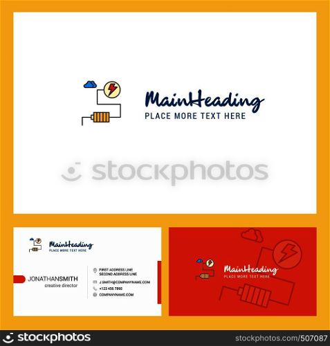Energy Logo design with Tagline & Front and Back Busienss Card Template. Vector Creative Design