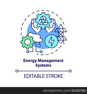 Energy management systems concept icon. Automation of energy measurement data collection. Urban services abstract idea thin line illustration. Vector isolated outline color drawing. Editable stroke. Energy management systems concept icon