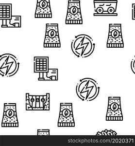 Energy Manufacturing Vector Seamless Pattern Thin Line Illustration. Energy Manufacturing Vector Seamless Pattern