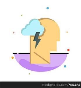 Energy, Mental, Mind, Power Abstract Flat Color Icon Template