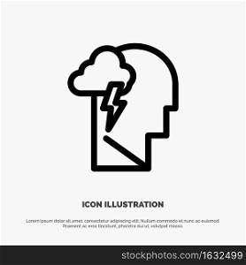 Energy, Mental, Mind, Power Line Icon Vector