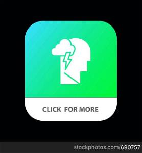 Energy, Mental, Mind, Power Mobile App Button. Android and IOS Glyph Version