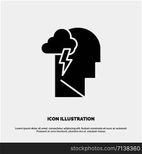 Energy, Mental, Mind, Power solid Glyph Icon vector