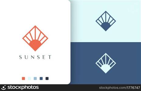 energy or sun logo in minimalist and modern style