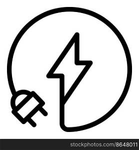 Energy plug icon outline vector. Electric level. Charge battery. Energy plug icon outline vector. Electric level