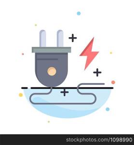 Energy, Plug, Power, Nature Abstract Flat Color Icon Template