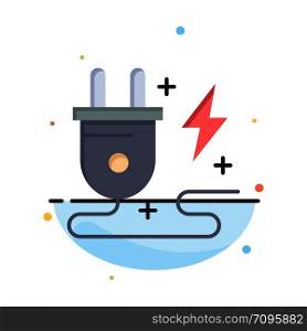 Energy, Plug, Power, Nature Business Logo Template. Flat Color