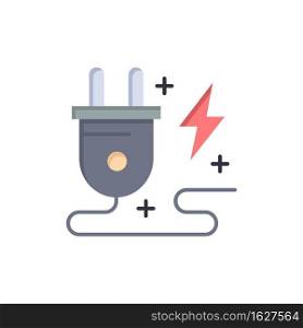Energy, Plug, Power, Nature  Flat Color Icon. Vector icon banner Template