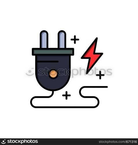 Energy, Plug, Power, Nature Flat Color Icon. Vector icon banner Template