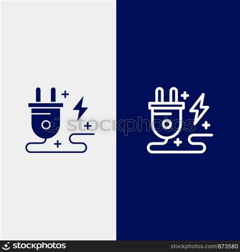 Energy, Plug, Power, Nature Line and Glyph Solid icon Blue banner Line and Glyph Solid icon Blue banner