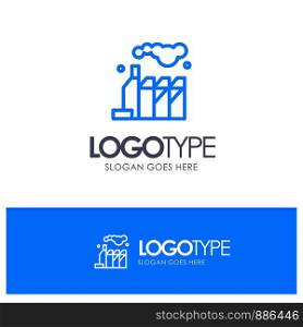Energy, Pollution, Factory Blue outLine Logo with place for tagline