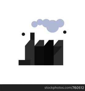 Energy, Pollution, Factory Flat Color Icon. Vector icon banner Template