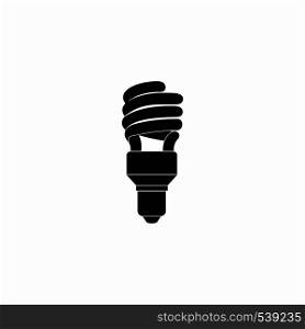 Energy saving bulb icon in simple style on a white background. Energy saving bulb icon, simple style