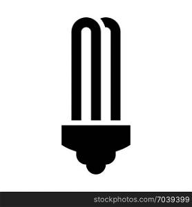 Energy saving fluorescent lamp, icon on isolated background