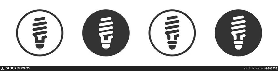 Energy saving fluorescent light bulb icon. Fluorescent l&bulb sign icon. Vector illustration.