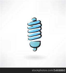 energy saving lamp grunge icon