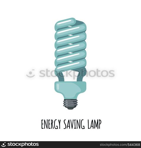 Energy saving Light Bulb Icon in flat style isolated on white background. Care Environment concept. Vector illustration.. Energy saving Light Bulb Icon in flat style.