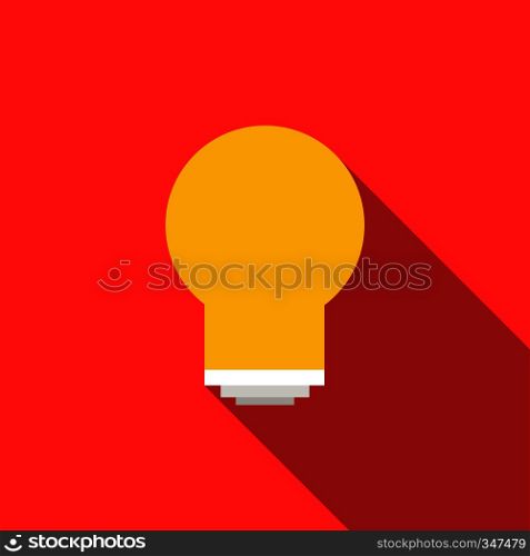 Energy saving light bulb icon in flat style with long shadow. Energy saving light bulb icon, flat style