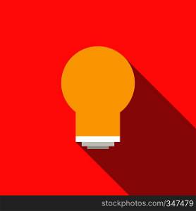 Energy saving light bulb icon in flat style with long shadow. Energy saving light bulb icon, flat style