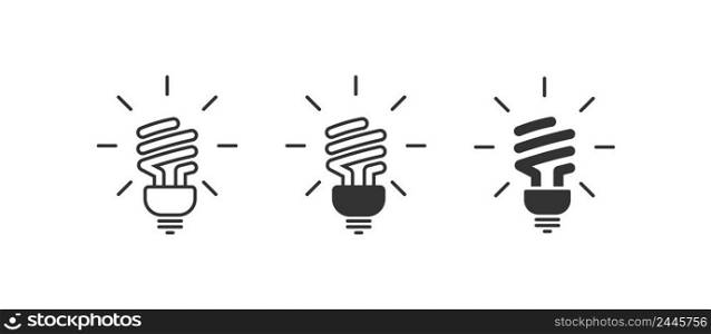 Energy-saving light bulb icon set. Economic light bulb vector desing.